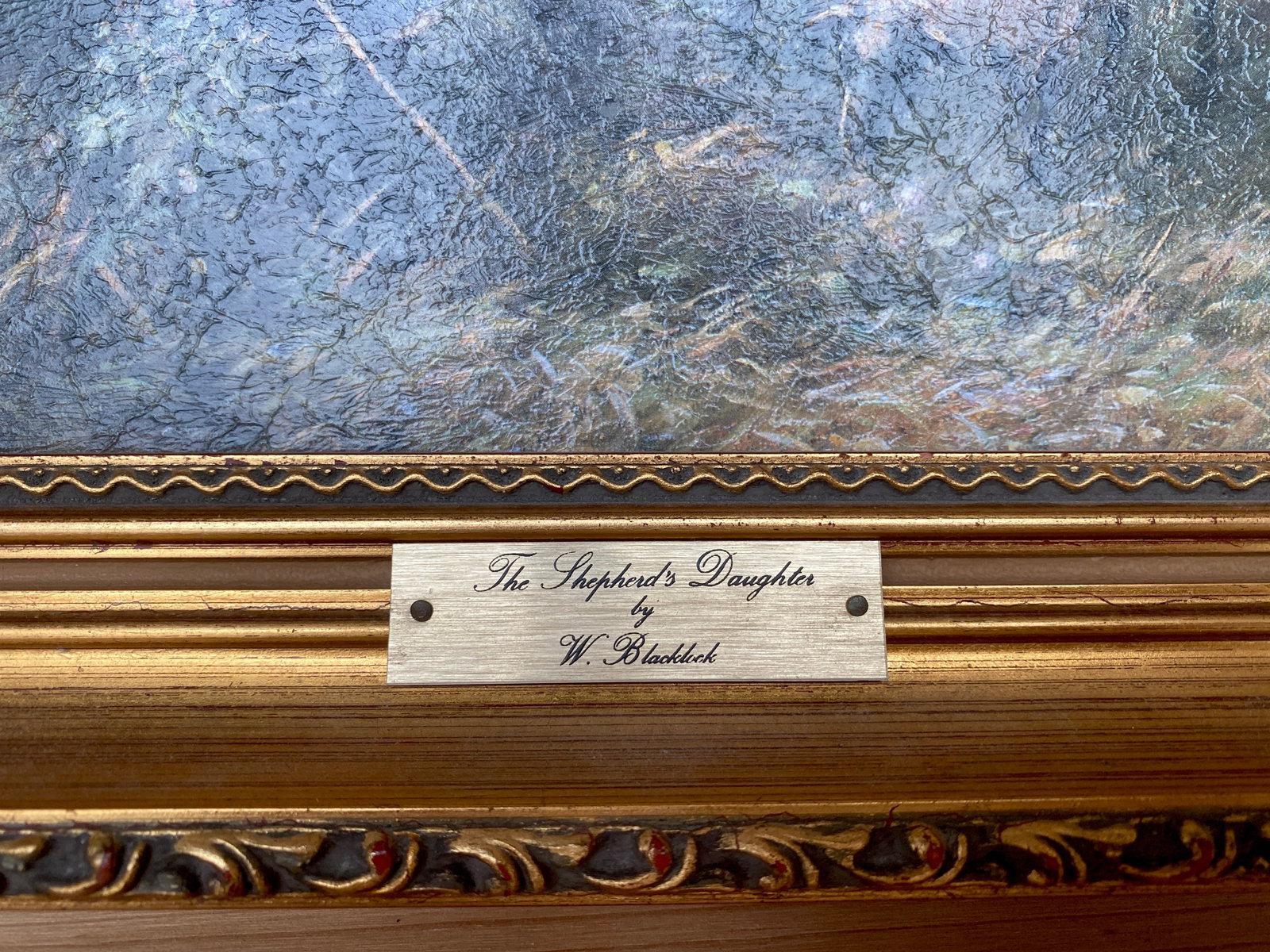 Antique framed painting by W.Blacklock - The Shepherd's Daughter - 7