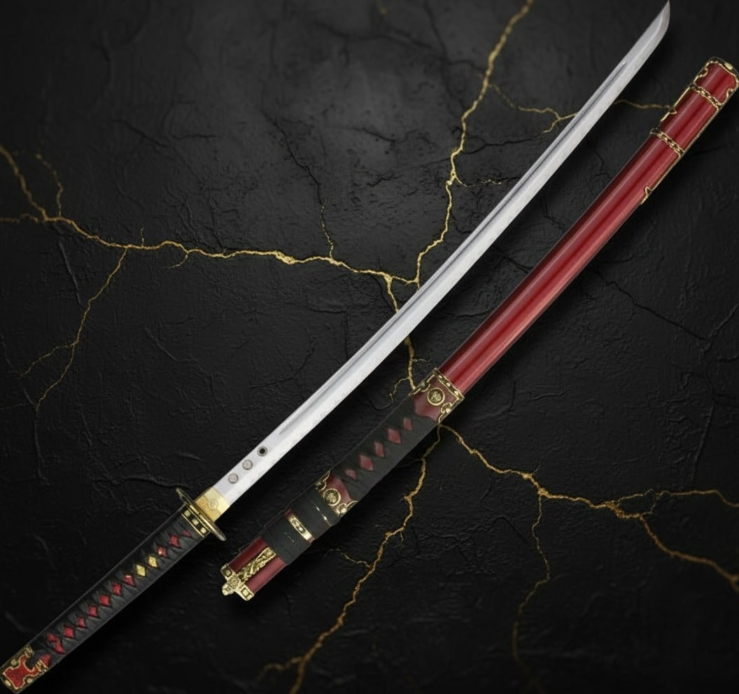 29" Carbon Steel Samurai Katana Sword Rayskin Leather Wrapped Handle: Title:29" Carbon Steel Samurai Katana Sword Rayskin Leather Wrapped Handle Description:This Tokagawa Katana is a high-quality sword designed for collectors and enthusiasts. Specifications: * Overall