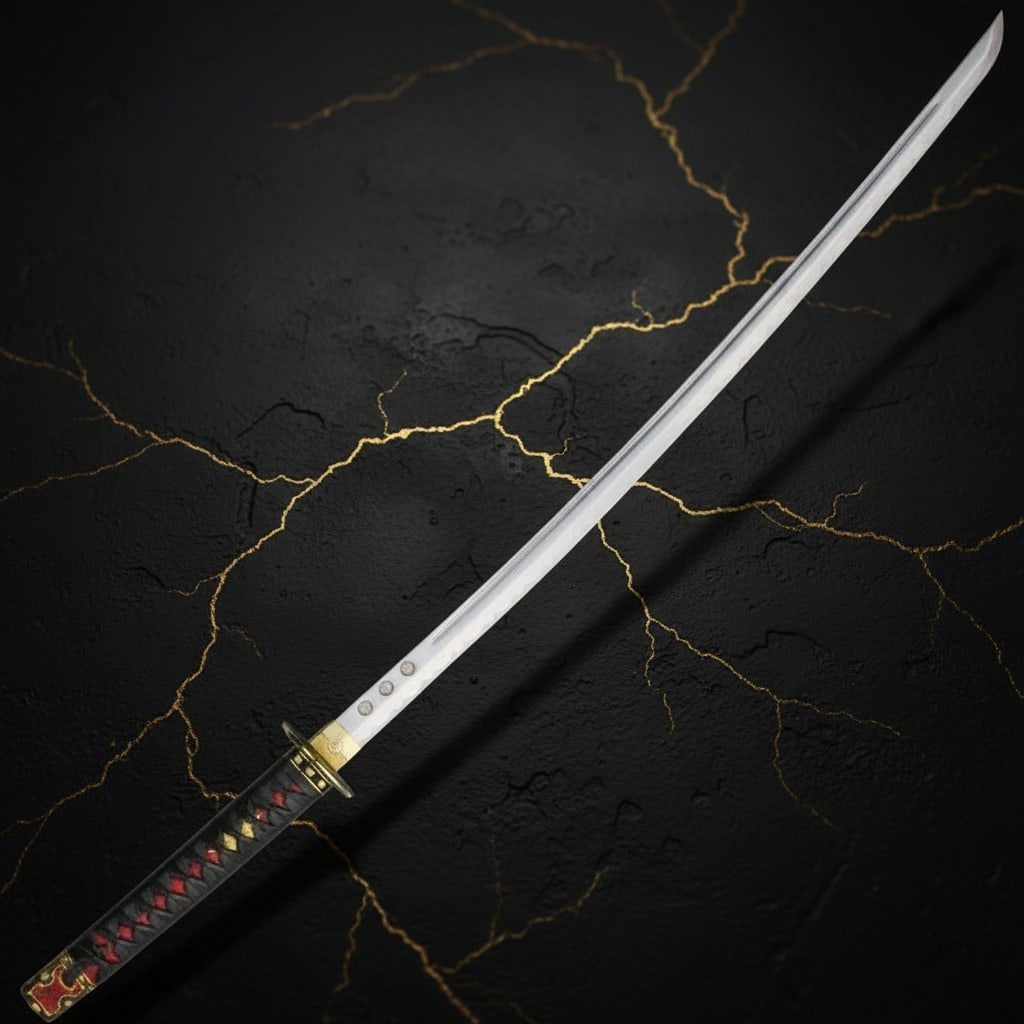 29" Carbon Steel Samurai Katana Sword Rayskin Leather Wrapped Handle - 2
