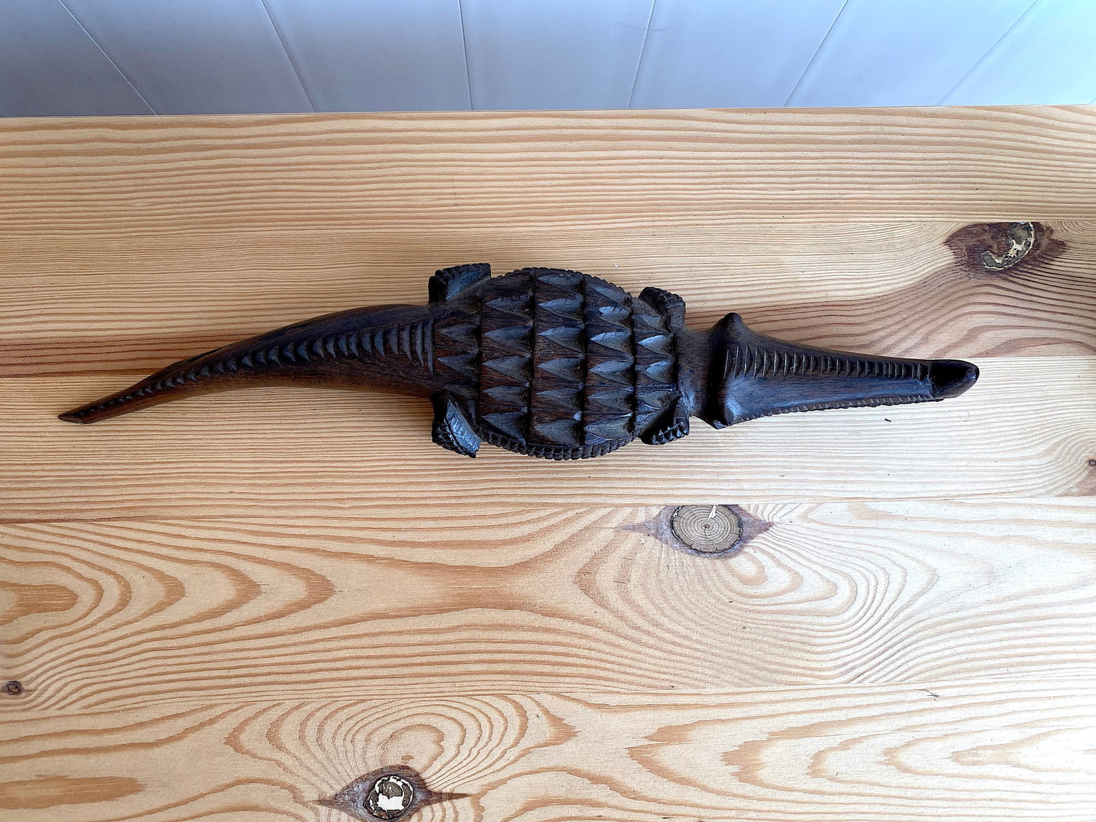 Crocodile Carved from Wood - 2