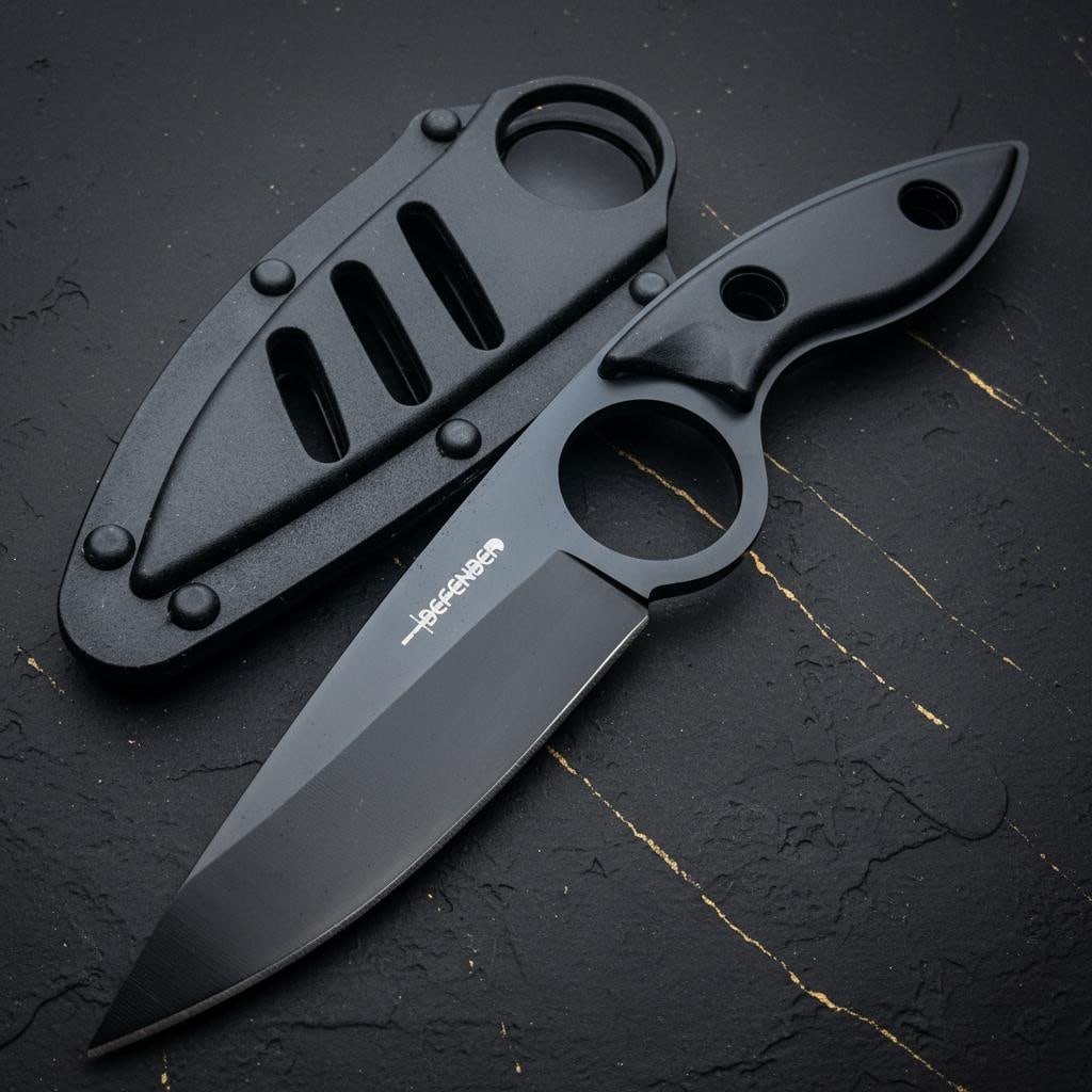 Full Tang Fixed Blade Dagger 7" Black Tactical Survival Knife with Belt Sheath (1 of 4)
