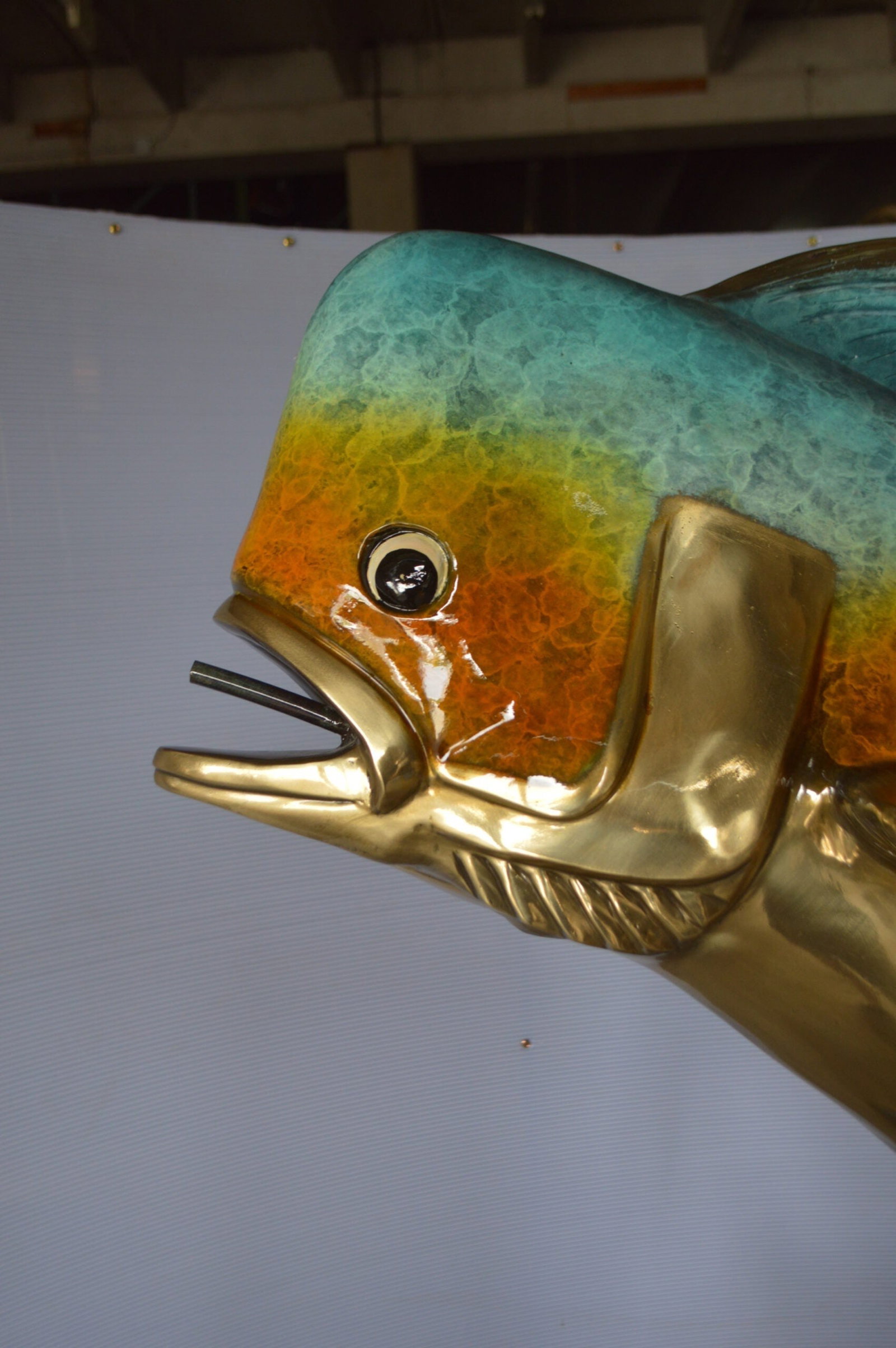 Mahi Mahi -large Fish fountain Bronze Statue - Size: 30"L x 32"W x 69"H. - 4