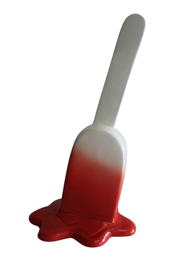 Red and White, Giant Popsicle made of Fiberglass 9" x 12" x 24"H: Title:Red and White, Giant Popsicle made of Fiberglass 9" x 12" x 24"H Description:Introducing our giant popsicle made of fiberglass in bold red and white colors. Handcrafted and casted, it is a