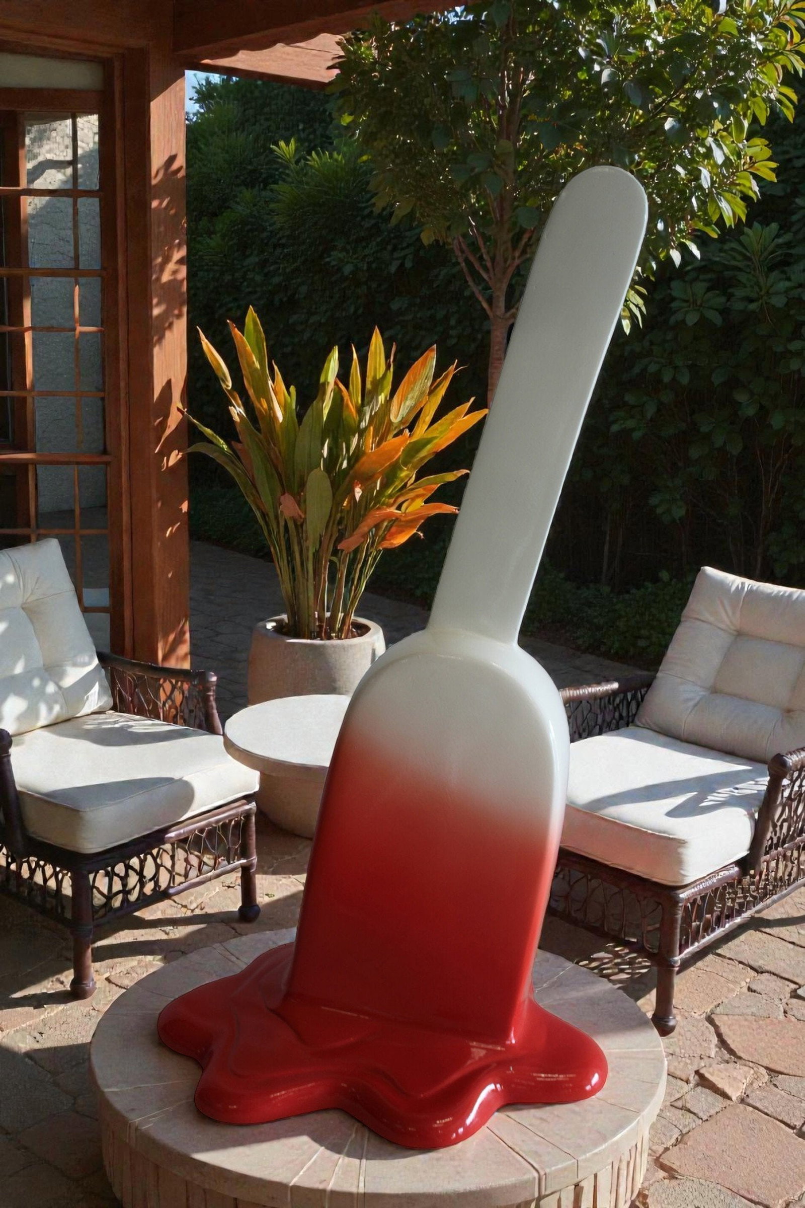 Red and White, Giant Popsicle made of Fiberglass 9" x 12" x 24"H - 2