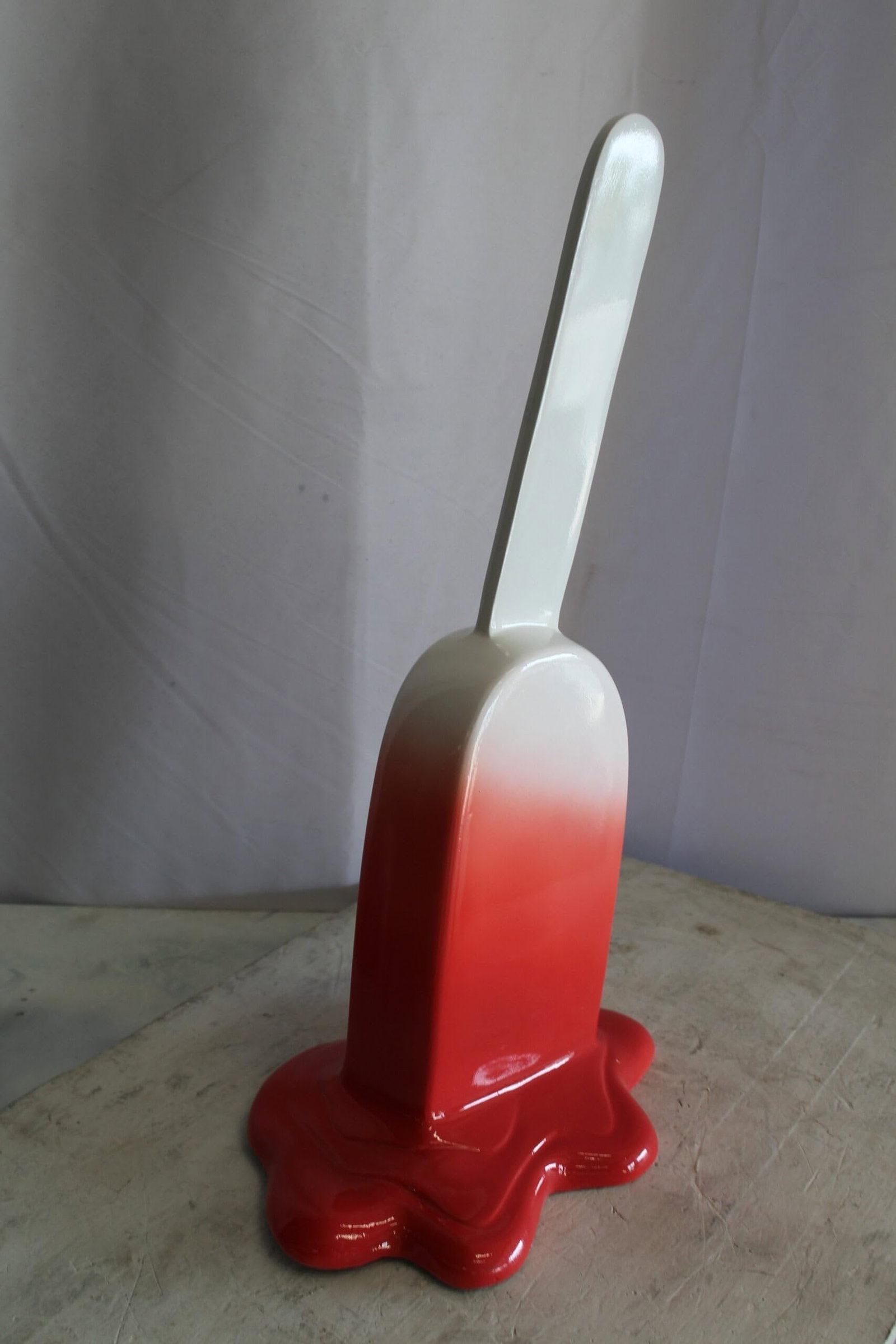 Red and White, Giant Popsicle made of Fiberglass 9" x 12" x 24"H - 4