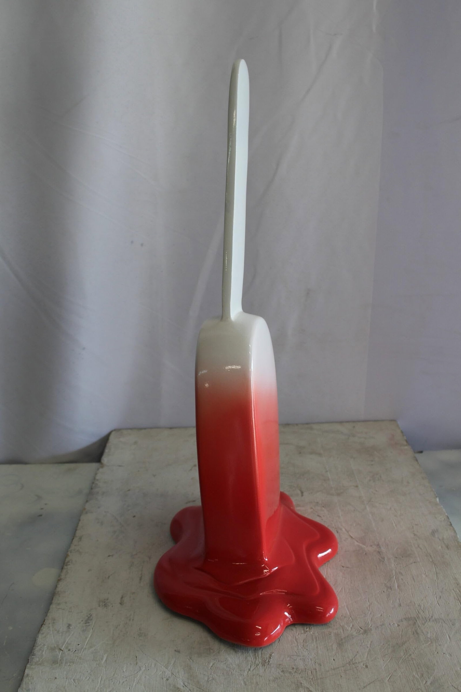 Red and White, Giant Popsicle made of Fiberglass 9" x 12" x 24"H - 5