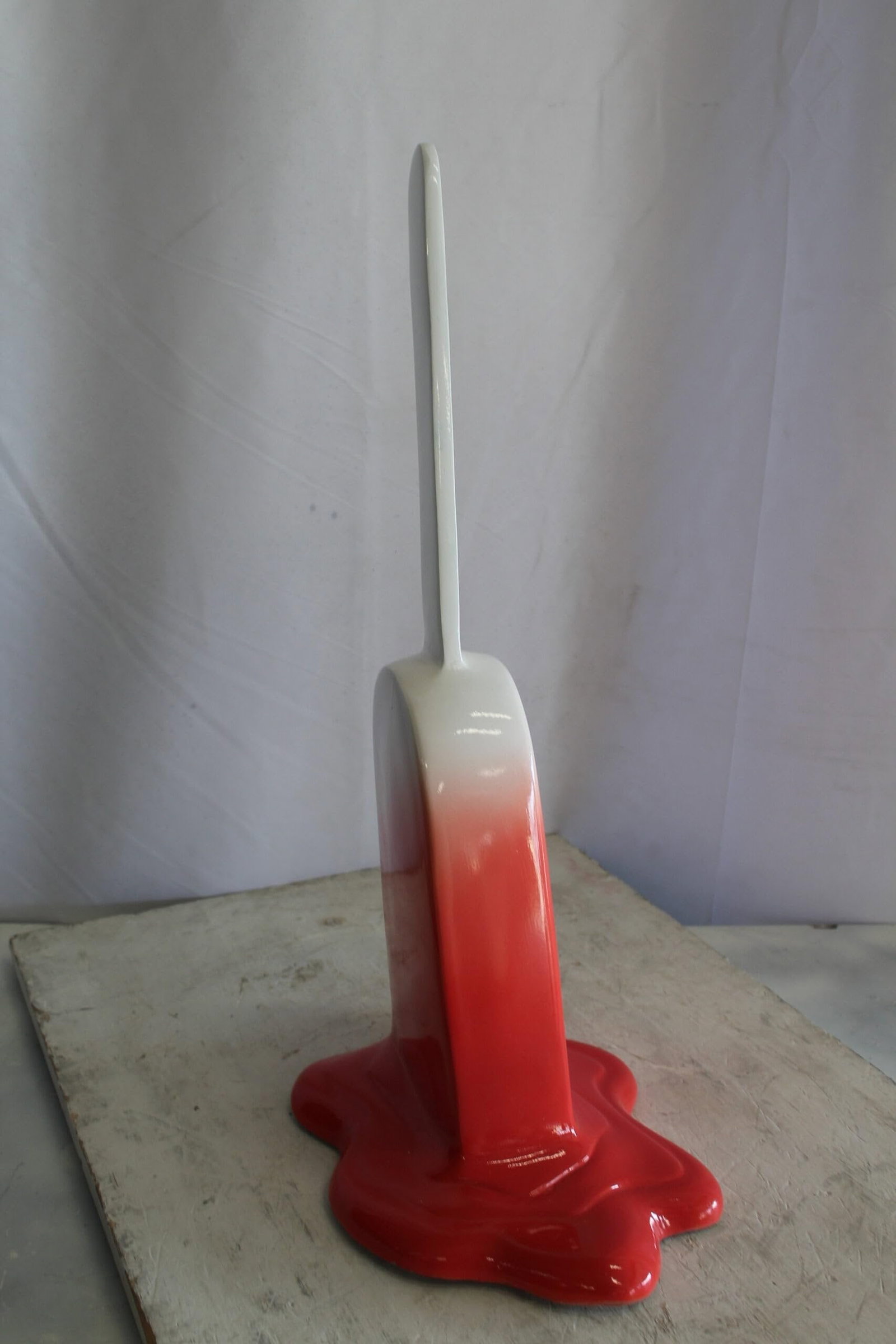 Red and White, Giant Popsicle made of Fiberglass 9" x 12" x 24"H - 6