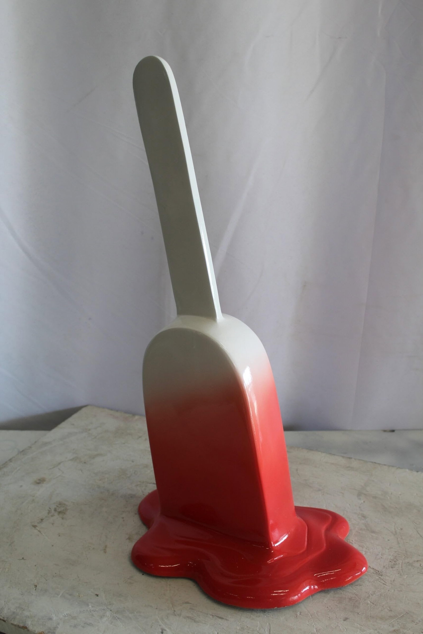 Red and White, Giant Popsicle made of Fiberglass 9" x 12" x 24"H - 7