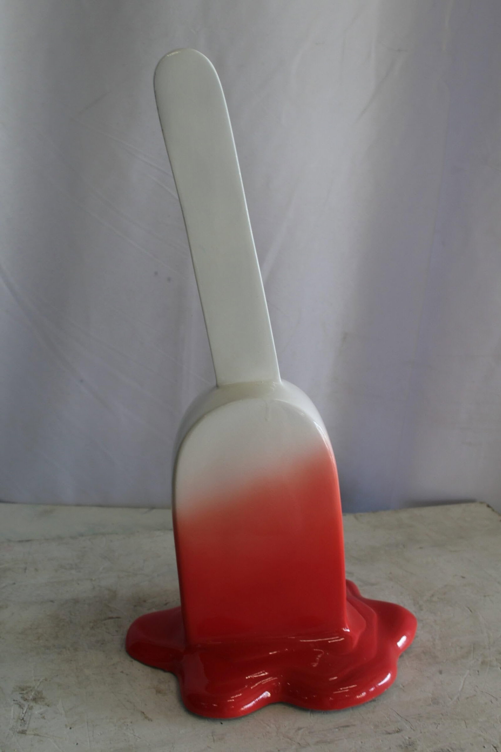 Red and White, Giant Popsicle made of Fiberglass 9" x 12" x 24"H - 8