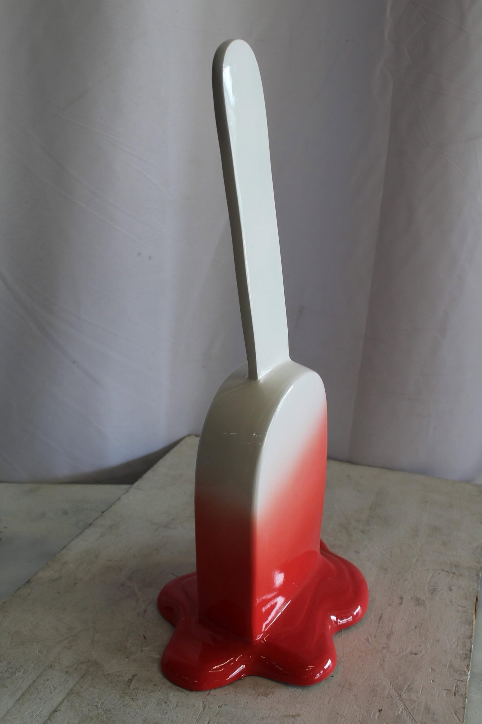 Red and White, Giant Popsicle made of Fiberglass 9" x 12" x 24"H - 9