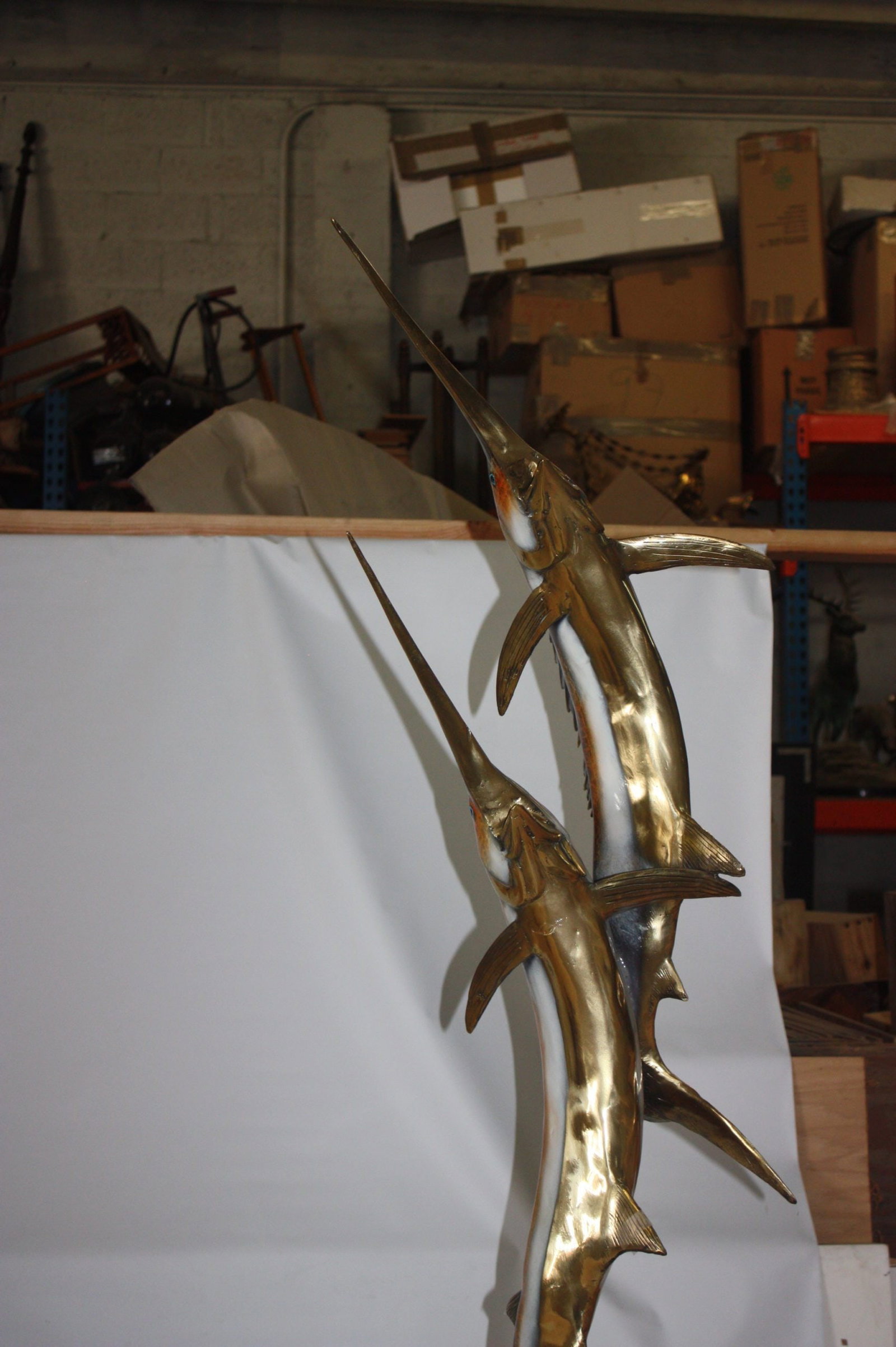 Two Sailfish 56"H Bronze Statue On A Marble Base - 5