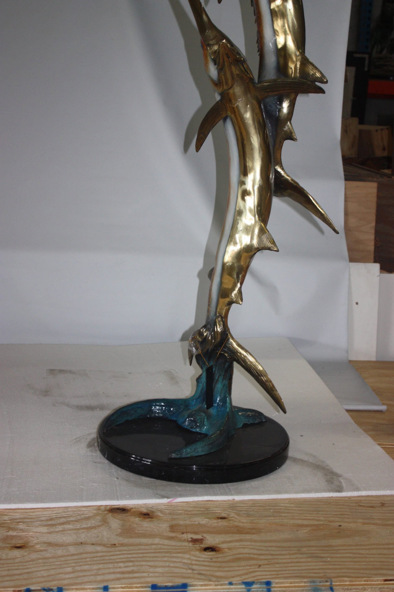 Two Sailfish 56"H Bronze Statue On A Marble Base - 6