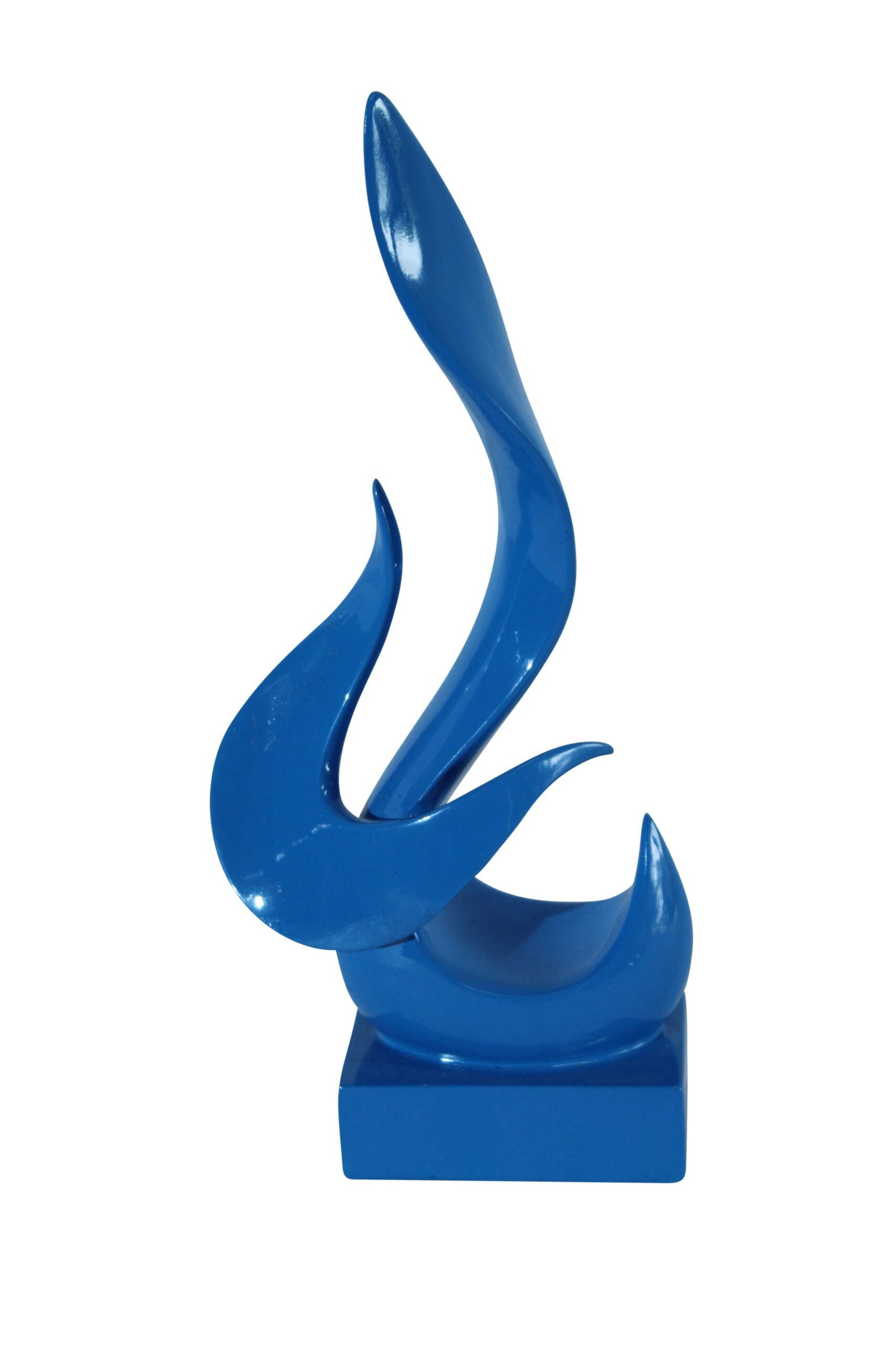 Resin Abstract Flame Sculpture –Bold Blue Indoor/Outdoor Modern Art Statue with Glossy Finish,: Title:Resin Abstract Flame Sculpture –Bold Blue Indoor/Outdoor Modern Art Statue with Glossy Finish, Contemporary Decorative Accent for Homes, Offices & Creative Spaces 6" x 3" x 12"H