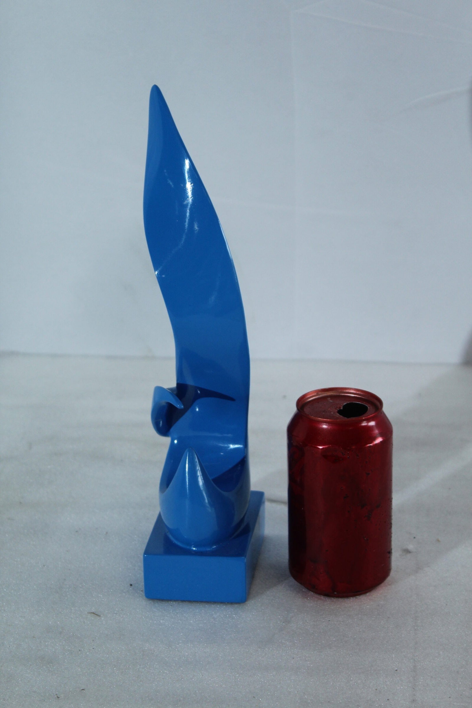 Resin Abstract Flame Sculpture –Bold Blue Indoor/Outdoor Modern Art Statue with Glossy Finish, - 5