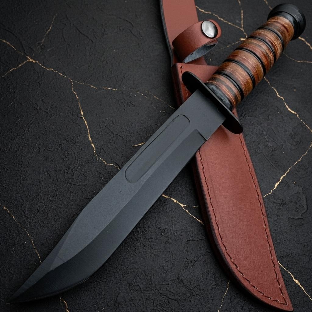 WWII Style Combat Survival Knife 12 Inch Fixed Blade with 420C Steel and Sheath (1 of 5)