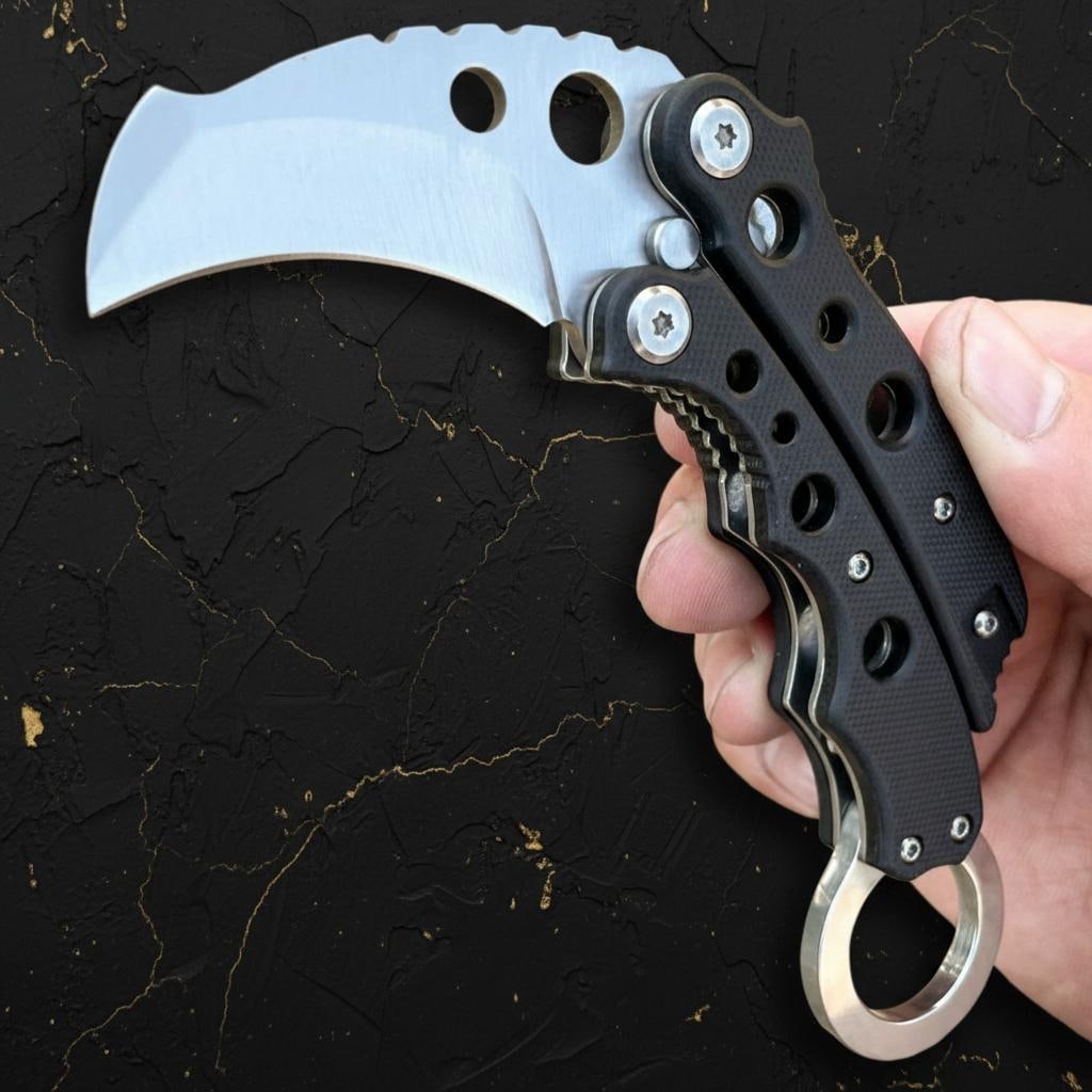 Predator Folding Karambit Pocket Knife 7CR17MOV Tactical Claw Blade G10 Handle: Title:Predator Folding Karambit Pocket Knife 7CR17MOV Tactical Claw Blade G10 Handle Description:This Predator Karambit is a tactical folding pocket knife designed for versatility in survival,
