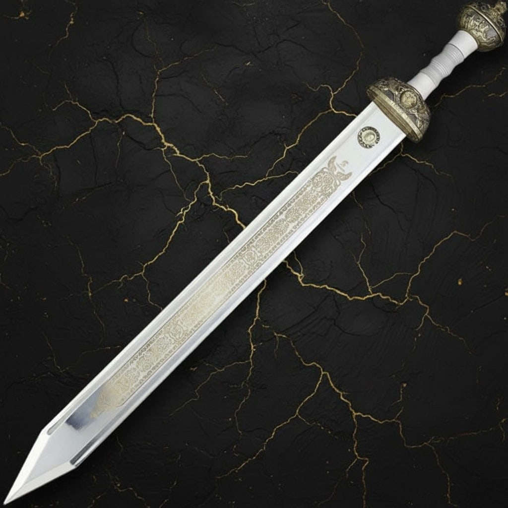 Decorative Gladiator Sword Stainless Steel Blade Wood Metal Handle Replica - 2