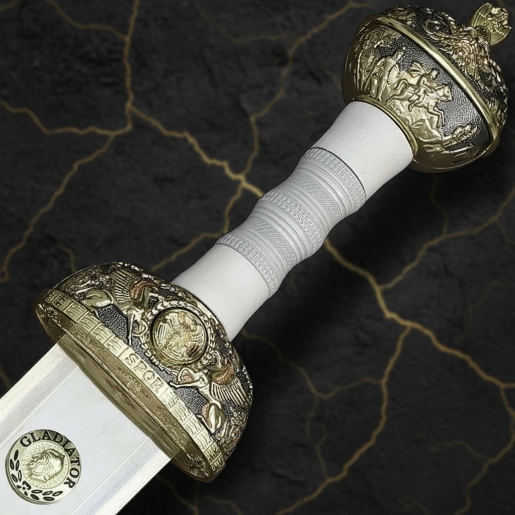 Decorative Gladiator Sword Stainless Steel Blade Wood Metal Handle Replica - 4