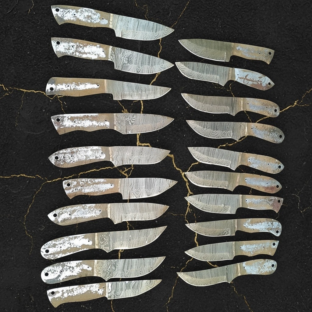 20 Piece Damascus Steel Skinner Blade Set Handmade 8" Knife Blanks Custom - 4