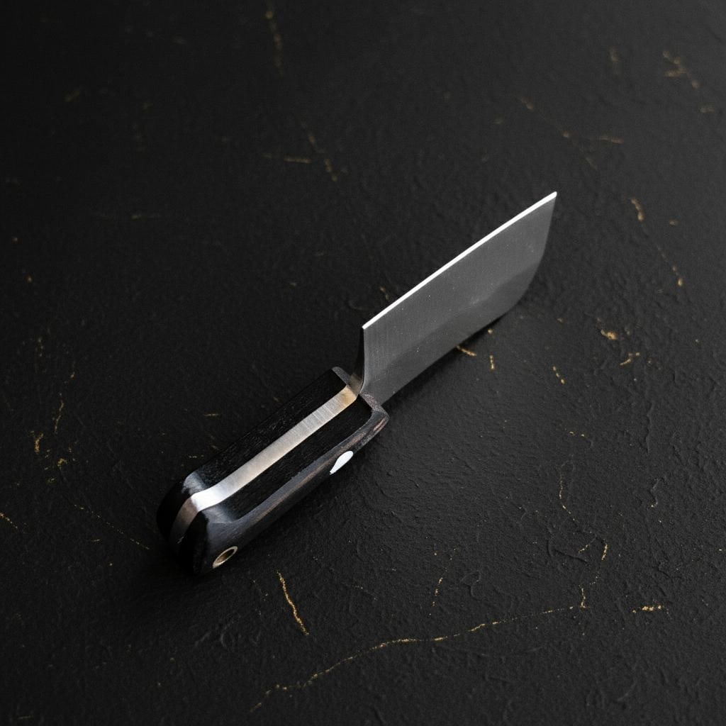 Miniature Cleaver Knife Tiny Fixed Blade with Wood Handles & Leather Sheath New - 3