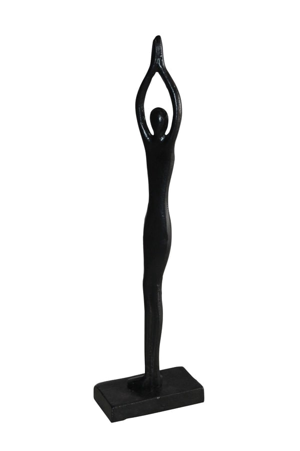 Black Aluminum Yoga Girl Statue Serenity in Tree Top Pose 6" x 3" x 20"H: Title:Black Aluminum Yoga Girl Statue Serenity in Tree Top Pose 6" x 3" x 20"H Description:Introducing our Black Aluminum Yoga Girl Statue, exuding serenity in Tree Top Pose. Handcrafted and casted