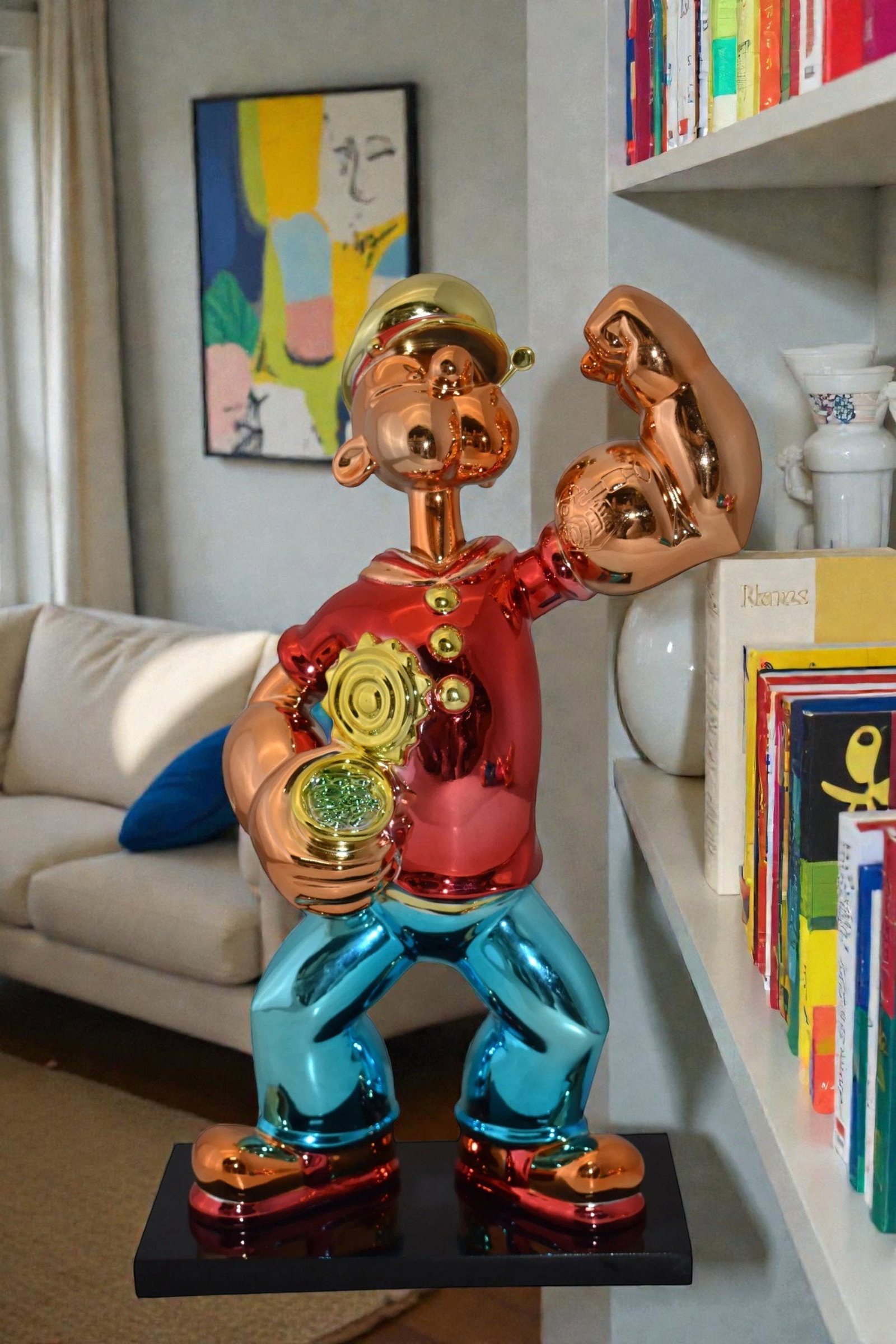 Iconic Red Popeye smaller Resin Statue Size: 11" x 6" x 17"H - 2