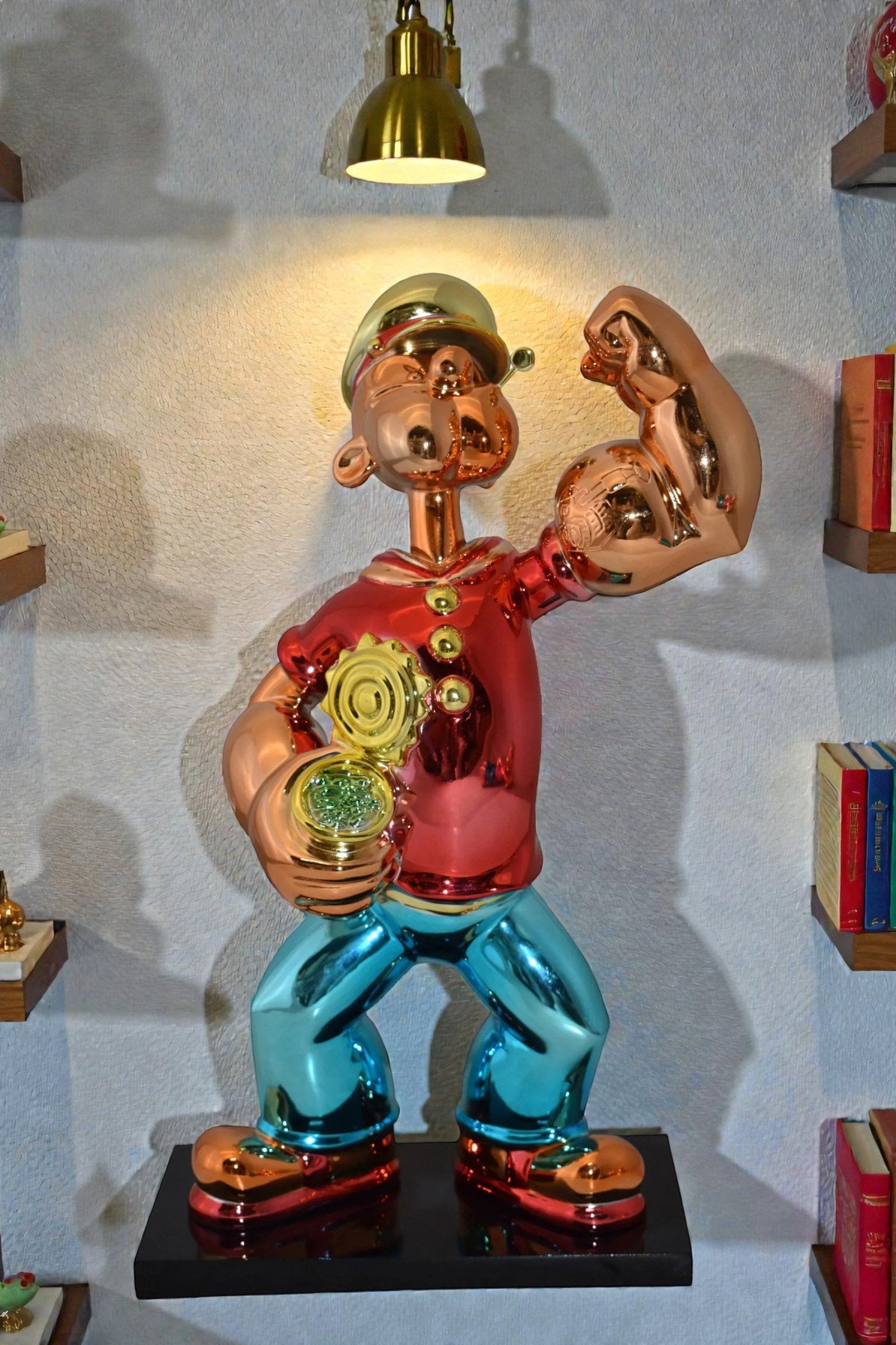 Iconic Red Popeye smaller Resin Statue Size: 11" x 6" x 17"H - 4