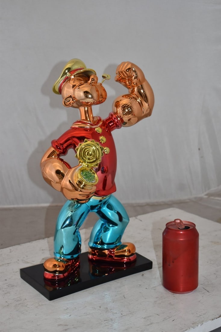 Iconic Red Popeye smaller Resin Statue Size: 11" x 6" x 17"H - 6