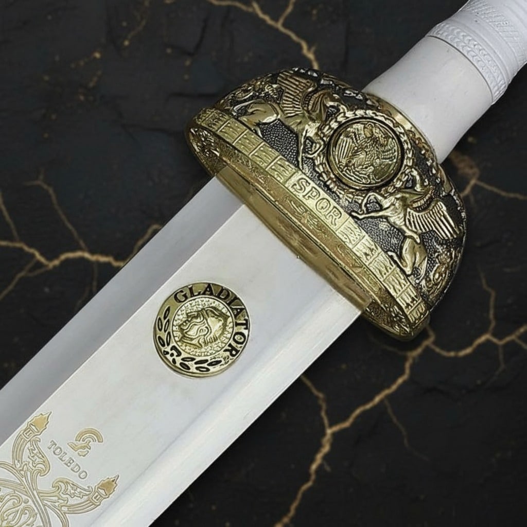 23" Decorative Gladiator Sword Stainless Steel Blade Wood Metal Hilt Costume - 3