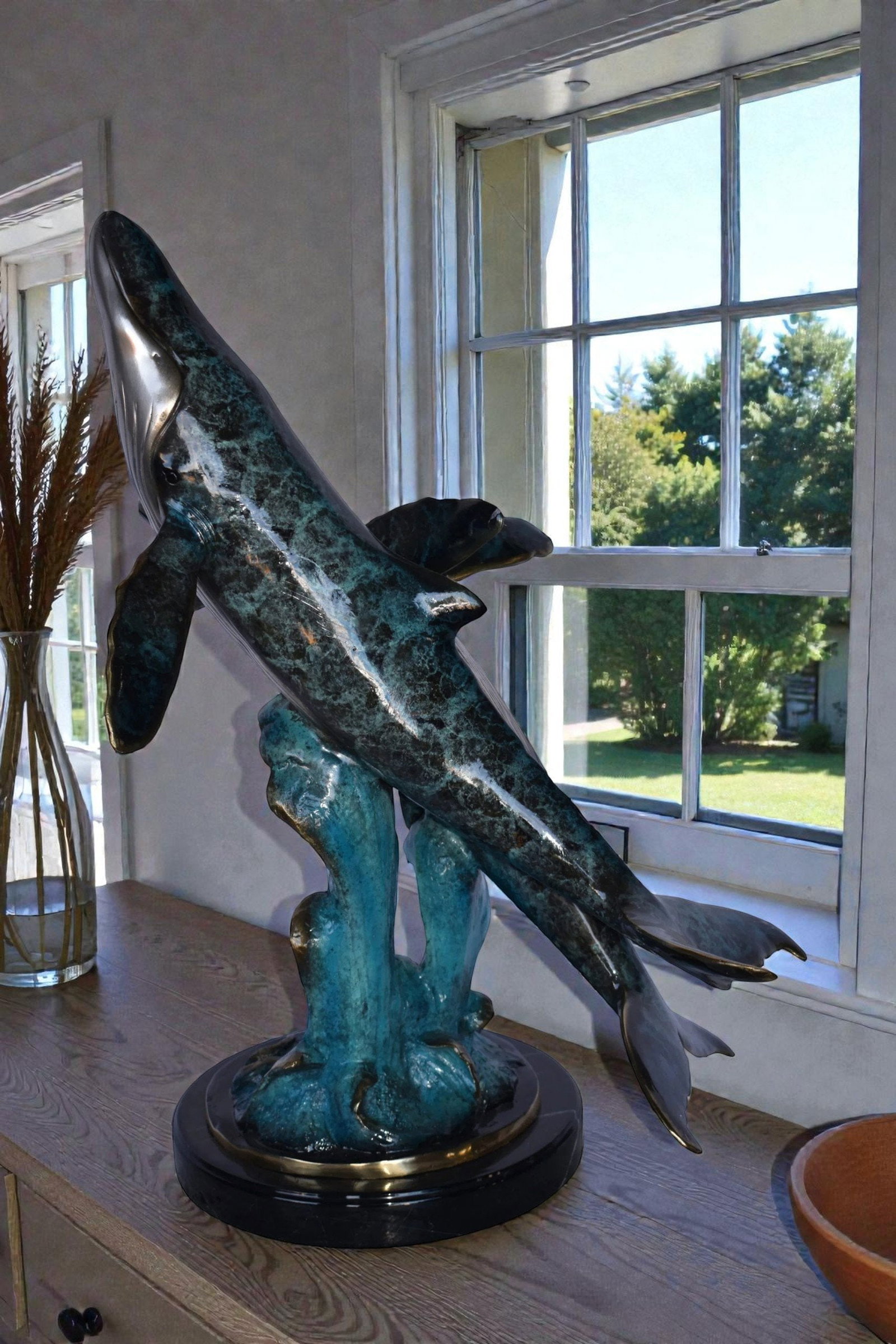Single Sailfish Bronze Statue - Size: 6"L x 6"W x 15"H. - 3