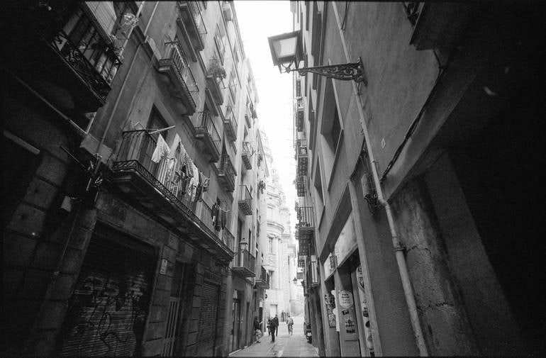 The Streets Of Barcelona, Spain - Silver Gelatin Photograph: Title: The Streets Of Barcelona, Spain - Silver Gelatin Photograph Dimensions: 20 x 16 in Medium: The Streets of Barcelona, Spain - Silver Gelatin Photograph - Limited Edition of 10 Paul Cooklin Unite
