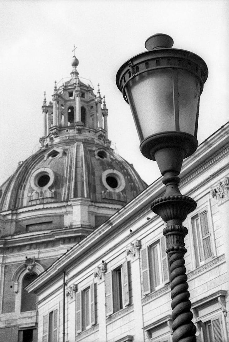 Street Light, Basilica, Rome, Italy - Silver Gelatin Photograph (1 of 3)