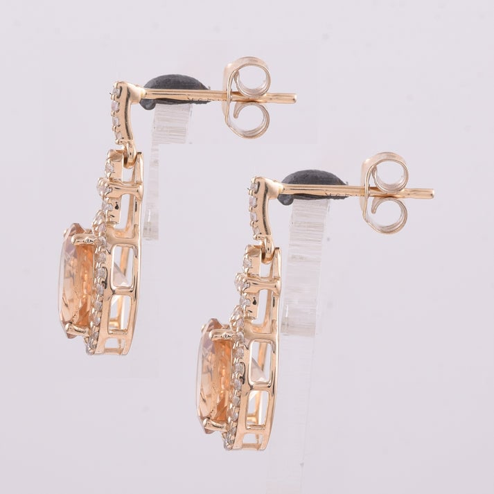 2.69 Ct Oval Tourmaline 9K Gold Earrings - 3