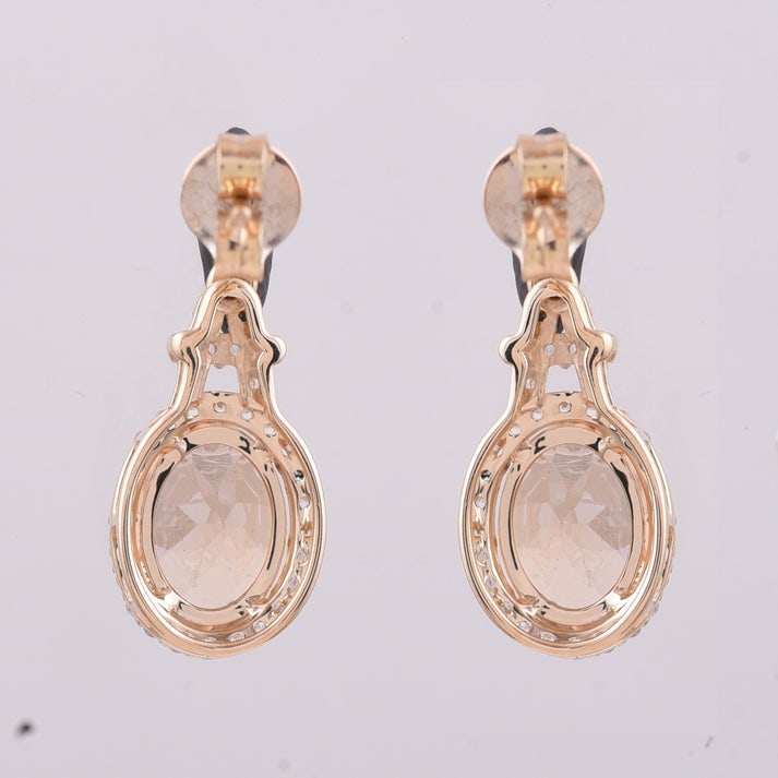 2.69 Ct Oval Tourmaline 9K Gold Earrings - 4