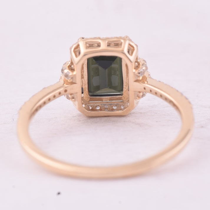 1.71 Ct Octagon Tourmaline 9K Gold Ring - 3