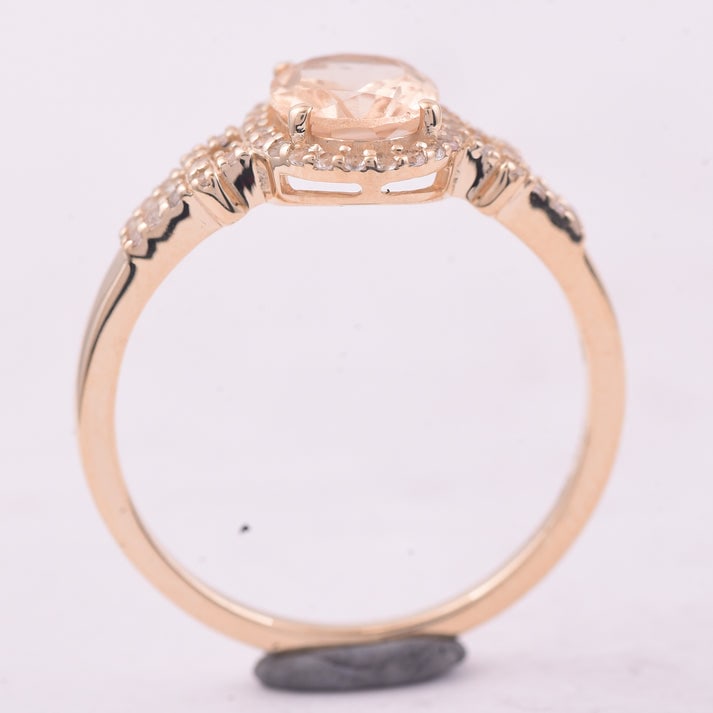 1.24 Ct Oval Tourmaline 9K Gold Ring - 4