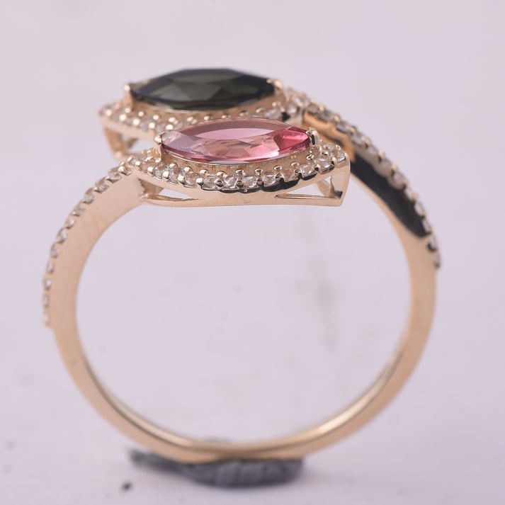 1.13 Ct Marquise Tourmaline 9K Gold Ring - 4