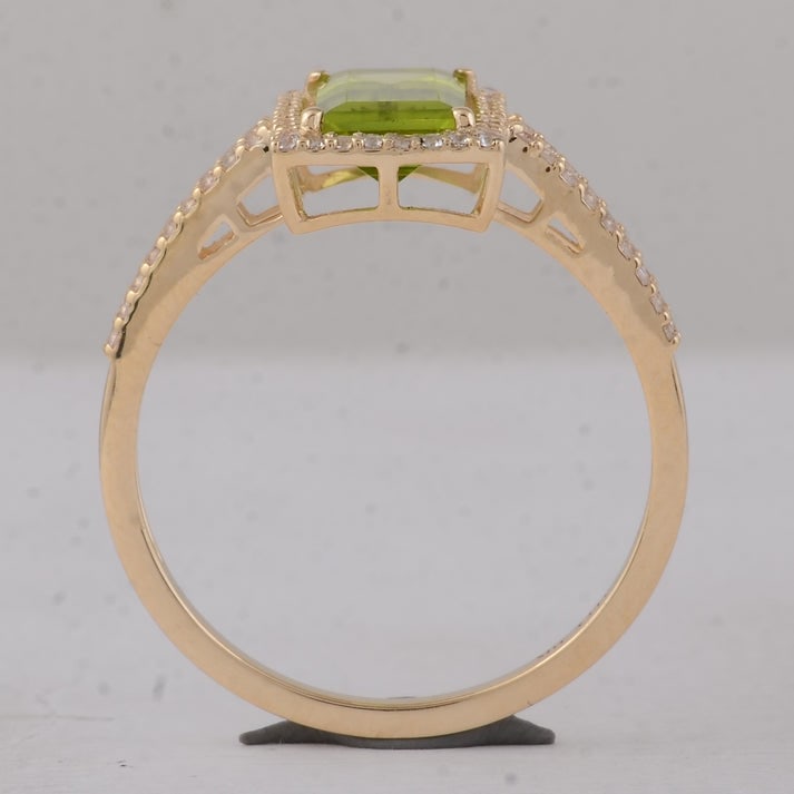 1.81 Ct Baguette Peridot 9K Gold Ring - 4