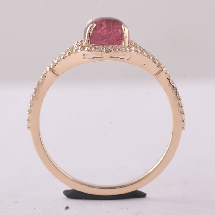 1.47 Ct Cushion Tourmaline 9K Gold Ring - 4