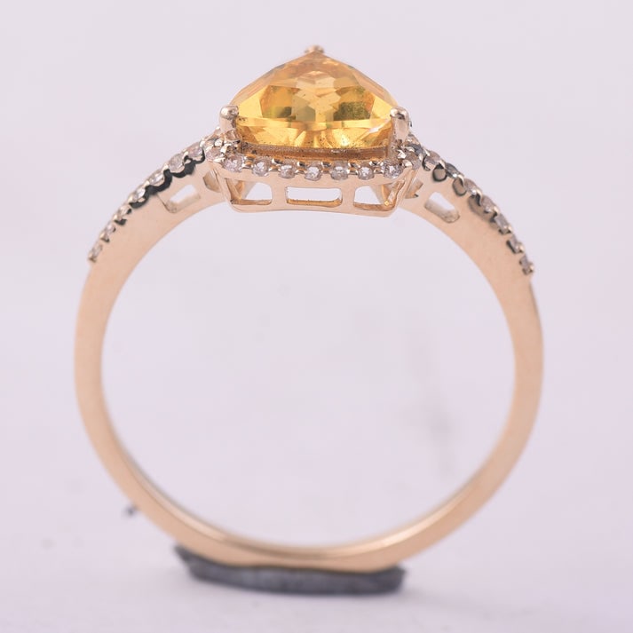0.77 Ct Trillion Br.Fire Opal 9K Gold Ring - 4