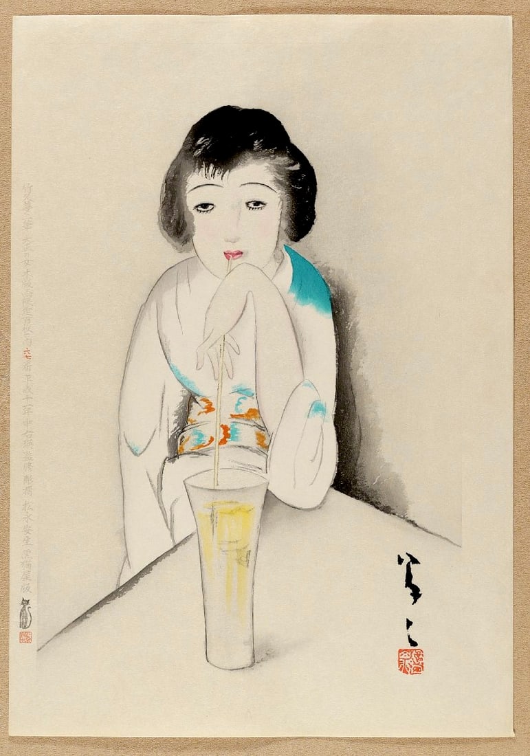 YUMEJI, Takehisa (1884-1934): Beauty of the Taisho Era: Artist: YUMEJI, Takehisa (1884-1934) Title:Beauty of the Taisho Era Series: Limited edition no. # 67/100 Date:1999 (based on the artist's original design of c. 1910-20) Medium:Woodblock print.