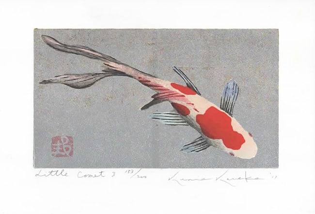 Kunio Kaneko (B. - 1949): Little Comet 3: Artist/Title: Kunio Kaneko (B. - 1949): Little Comet 3 Date: 2011 Medium:Woodblock Print Edition:Limited Edition #153/200 Size:The print image measures 4 1/4 X 7 1/2 inches plus margins Condition:The