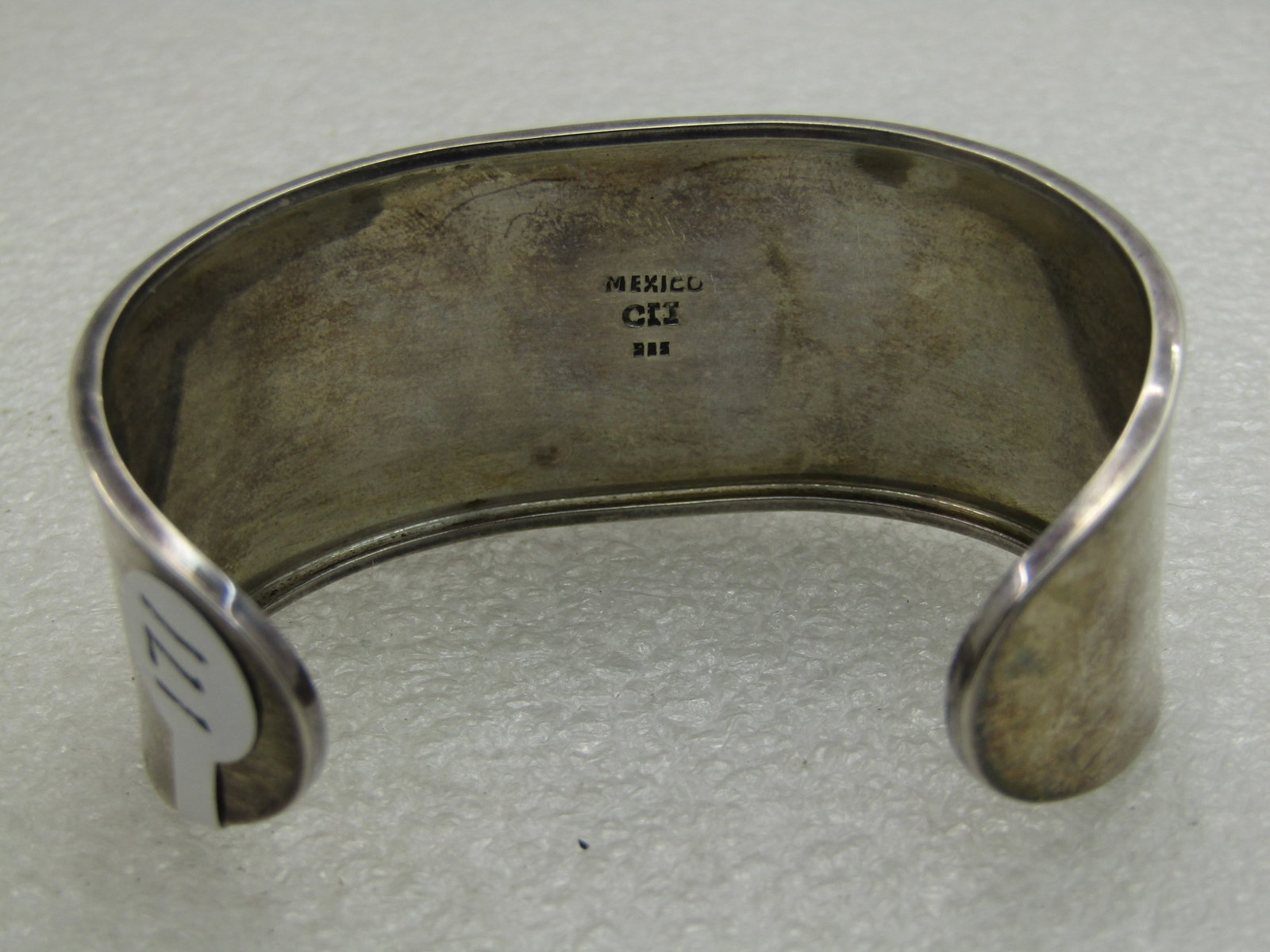 Sterling Silver Red Carnelian Cuff Bracelet, Mexico signed CII (Mexico City). - 4