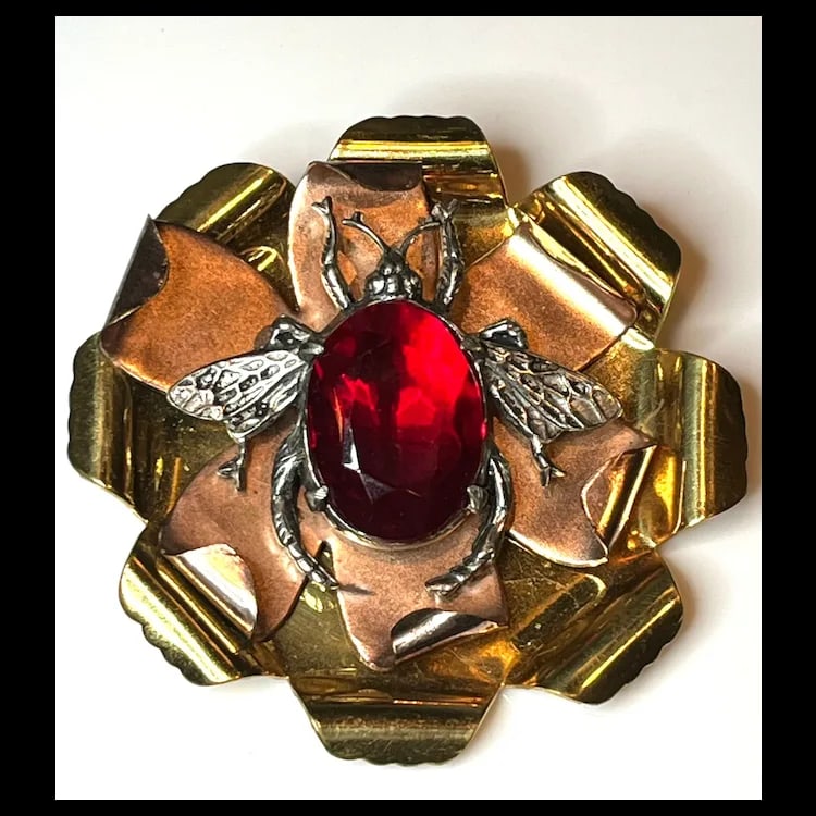 Vintage LIDZ BROS NY Oversized Bug/Fly Brooch. - 2
