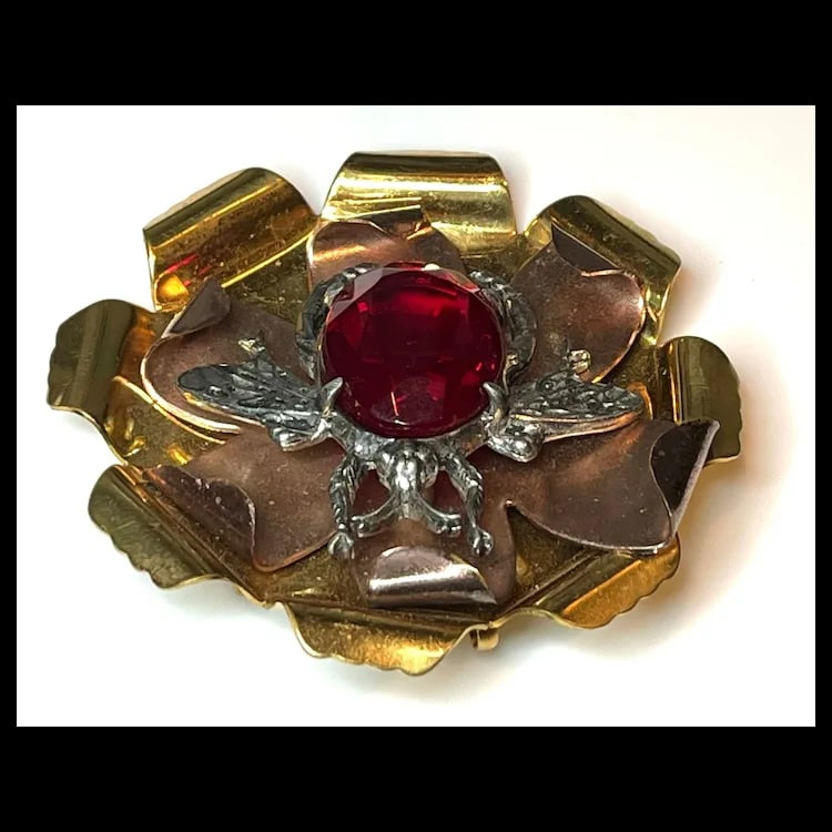 Vintage LIDZ BROS NY Oversized Bug/Fly Brooch. - 5