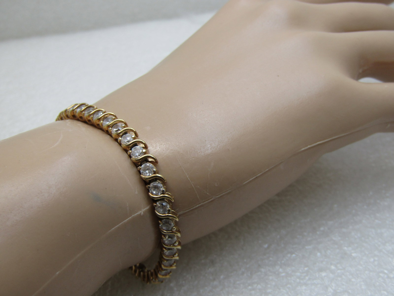 Sterling Gold Vermeil CZ Tennis Bracelet, 7.5", 8+ TCW - 6