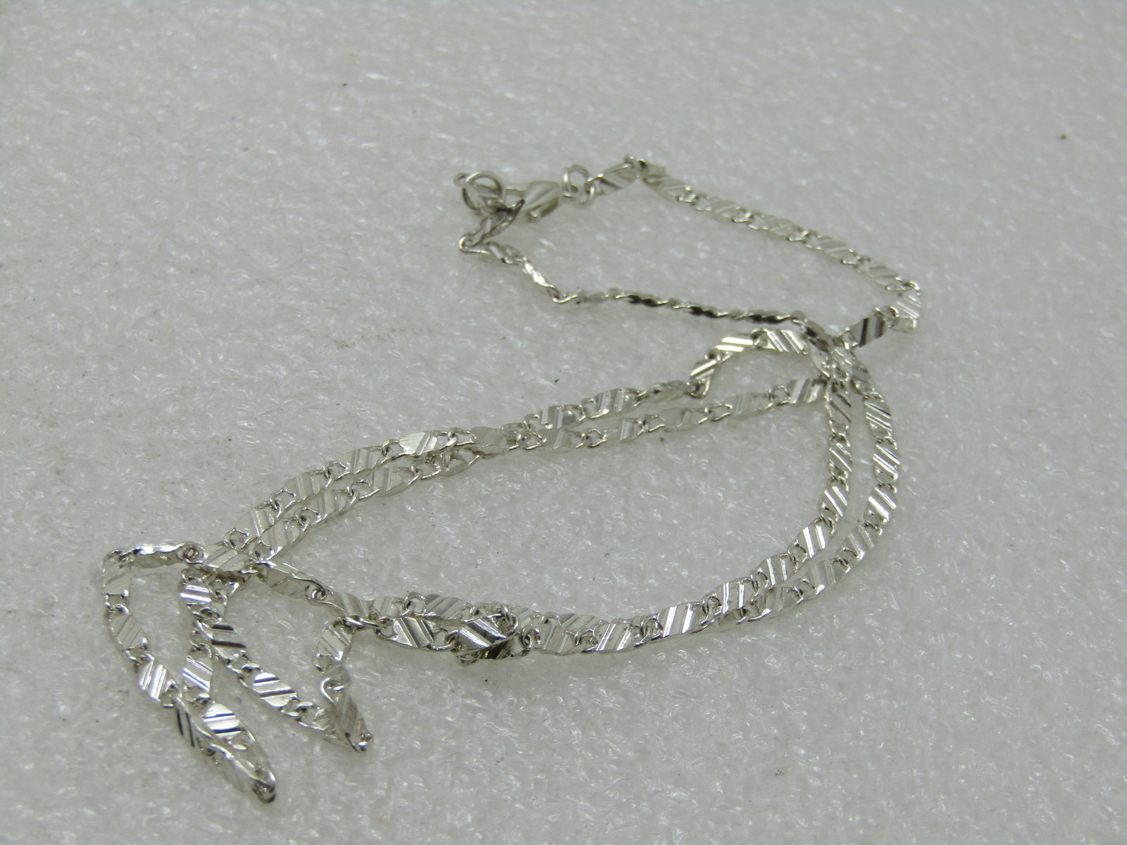Vintage 20" Ridged Link Necklace, 3mm Wide, 1980's-1990's - 4