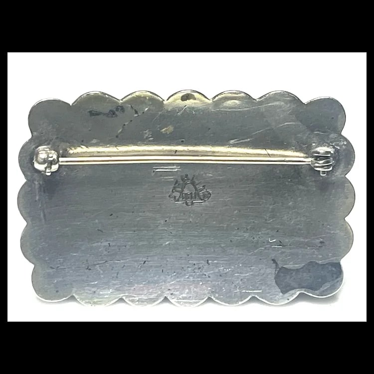 Estate Bell Native American Sterling Silver Concho Brooch - 4