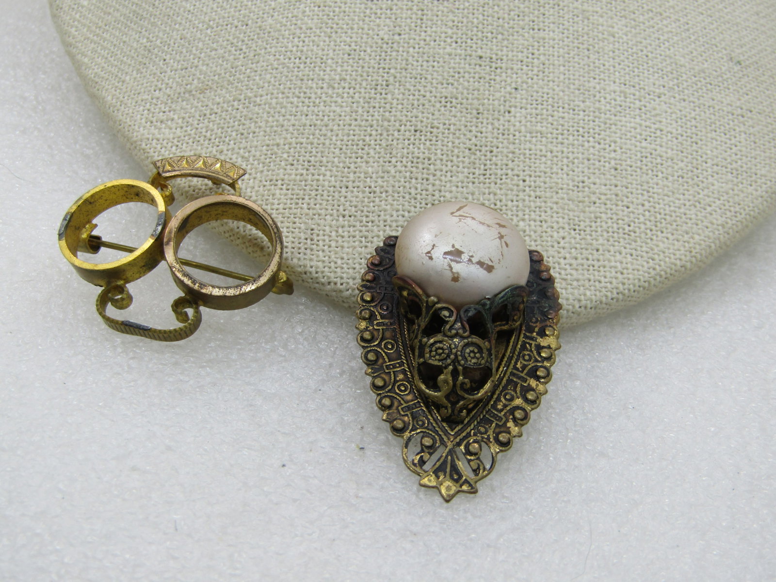 Victorian Dress Clip & Brooch, gold tone - 2