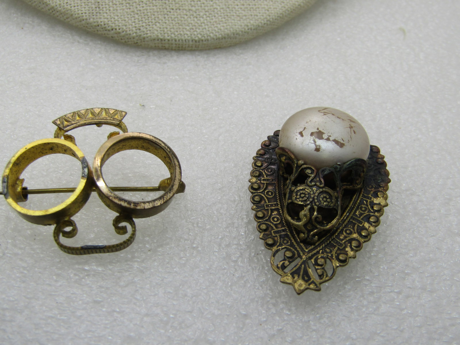 Victorian Dress Clip & Brooch, gold tone - 4